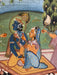 Lord Vishnu in Garden, Original Indian Miniature Art , 35" x 45"-EZ Jewelry and Decor
