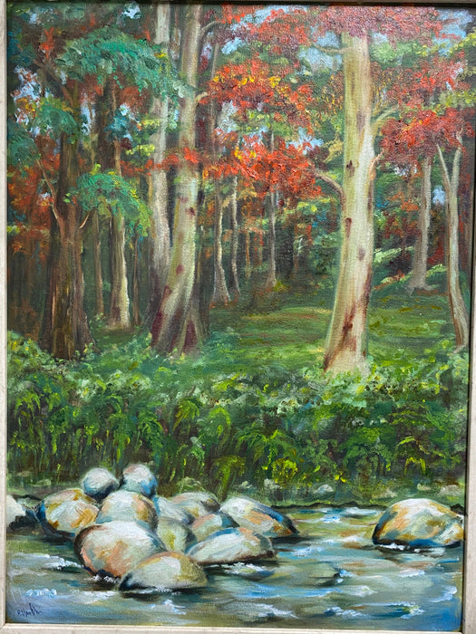 Roya Mansourkhani, Daniel  Forest, Oil, 34” x 26”, framed-EZ Jewelry and Decor