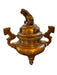 Antique Early 20th Century Large Solid Brass Foo Dog Incense Burner Stands 18 in Tall , Chinese Antique Burner.-EZ Jewelry and Decor