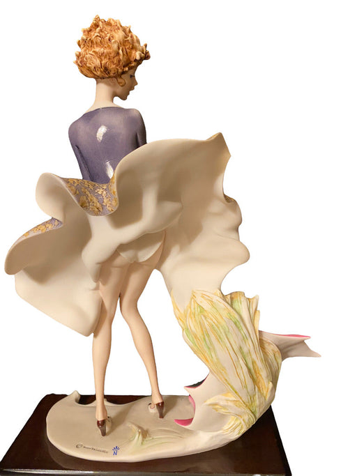 Vintage Giuseppe Armani "The Umbrella – Autumn” Figurine With Box 14.5"t , Hand Made, Hand Painted, Rare Retired, Signed-EZ Jewelry and Decor