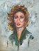 Portrait Oil Painting "Girl in Wind", Framed Original Oil Painting by R.Mansourkhani, 24” x 20”-EZ Jewelry and Decor