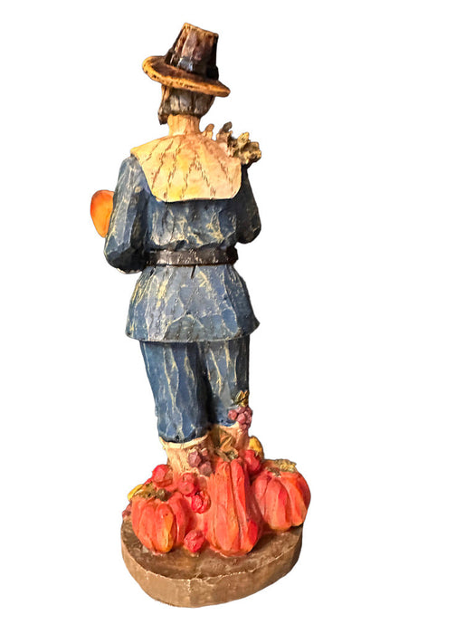 Vintage Harvest Time Figurine, Wooden Carved Figurine. 11” T-EZ Jewelry and Decor