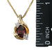 Exquisite 10K Garnet and Diamond Pendant with an  Italian 14K Box Chain, 17.75"-EZ Jewelry and Decor