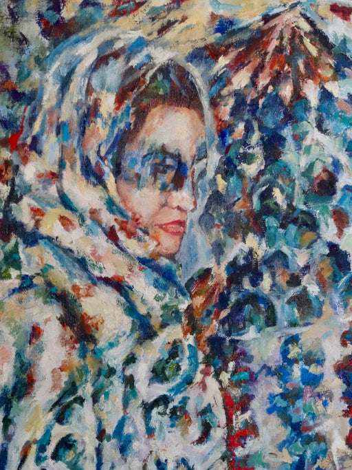 Original Painting "Women Behind Shadows II", 4' x 3', by R. Mansourkhani.-EZ Jewelry and Decor