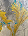 Golden Flowers Abstract Painting, Framed Original Painting, by R. Mansourkhani, 30.5” x  26”-EZ Jewelry and Decor