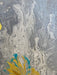 Golden Flowers Abstract Painting, Framed Original Painting, by R. Mansourkhani, 30.5” x  26”-EZ Jewelry and Decor