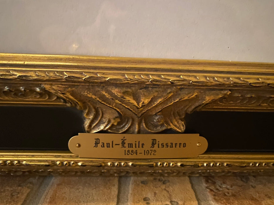 Certified Authentique Paul Emile Pissarro Pastel Painting in Original Frame, Le Petit Chemin, Pastel-EZ Jewelry and Decor
