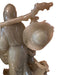 Rare Hand Carved Jade Statue: Man, Child, & Koi Fish on Carved Wooden Stand, 7.8” T, Japanese Sculpture-EZ Jewelry and Decor