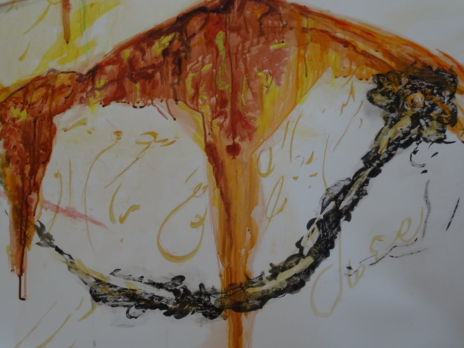 Original Large Water color painting on paper, 80" x 60", The Illuminating and Shadow,-EZ Jewelry and Decor