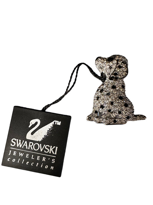 Vintage Swarovski Jewelers Collection Black Spotted Dog Brooch G532128 , Gift Boxed-EZ Jewelry and Decor