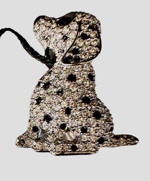 Vintage Swarovski Jewelers Collection Black Spotted Dog Brooch G532128 , Gift Boxed-EZ Jewelry and Decor