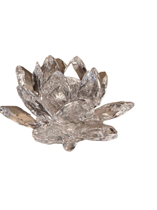 Vintage Swarovski Waterlily White Crystal Candle Holder (Small)2” x 3”-EZ Jewelry and Decor