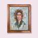 Portrait Oil Painting "Girl in Wind", Framed Original Oil Painting by R.Mansourkhani, 24” x 20”-EZ Jewelry and Decor
