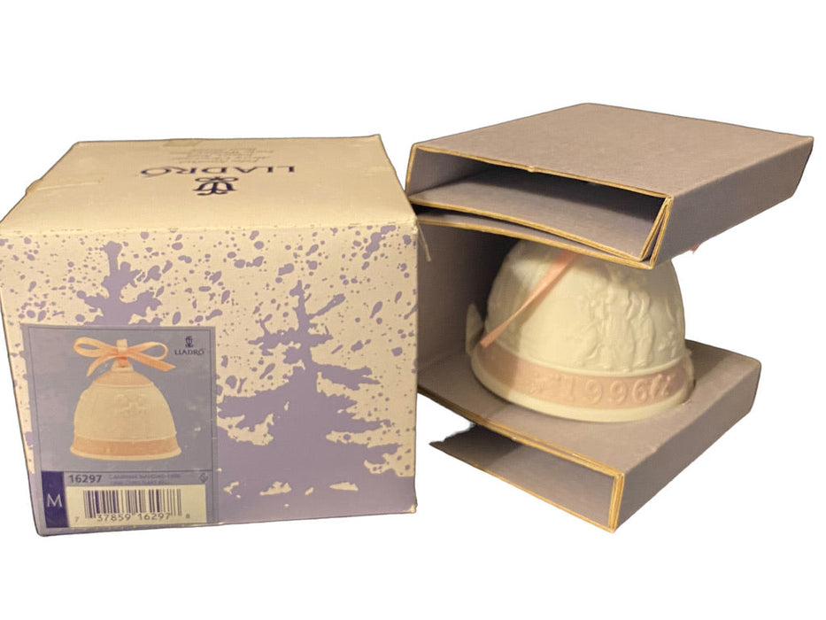 Vintage Lladro 1996 Porcelain Christmas Bell In Original Box, Rare, 3.15”-EZ Jewelry and Decor
