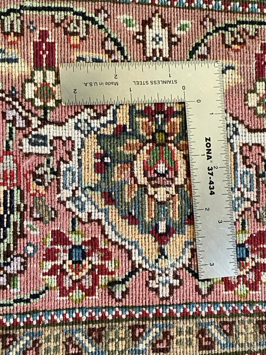 Persian Tabriz Mahi Rug, Hand Knotted Rug, Silk & Wool, 6'6"x6'6"-EZ Jewelry and Decor