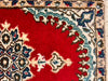 Persian Hand Knotted Small Rug- Nain Design, Wool & Silk accent, 24” x 15”, Red & Beige Rug-EZ Jewelry and Decor