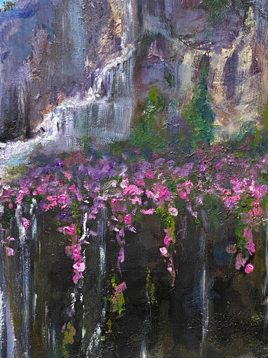 Shaida. M, Waterfall, Original Oil Painting, 24 X 30”-EZ Jewelry and Decor