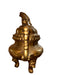 Antique Early 20th Century Large Solid Brass Foo Dog Incense Burner Stands 18 in Tall , Chinese Antique Burner.-EZ Jewelry and Decor