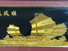 Framed Original Oriental artwork, Ships In Typhon, 9.5” x 17.5”-EZ Jewelry and Decor