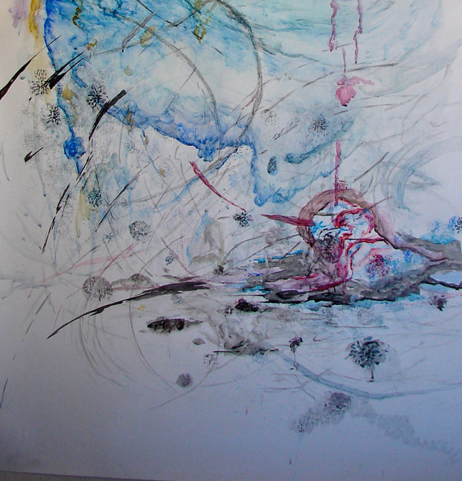 Roya Mansourkhani, Assumption of A Woman, Watercolor, Ink, colored pencil on paper60 H x 38 W in-EZ Jewelry and Decor