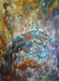 Blue Dome, Original Oil Painting.  Masque Abstract Painting, By R.Mansourkhani, 68" H x 49.5" W-EZ Jewelry and Decor