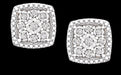 Luxury Diamond Cushion Cluster Stud Earrings (1/10 ct. t.w.) in Sterling Silver-EZ Jewelry and Decor