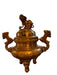 Antique Early 20th Century Large Solid Brass Foo Dog Incense Burner Stands 18 in Tall , Chinese Antique Burner.-EZ Jewelry and Decor