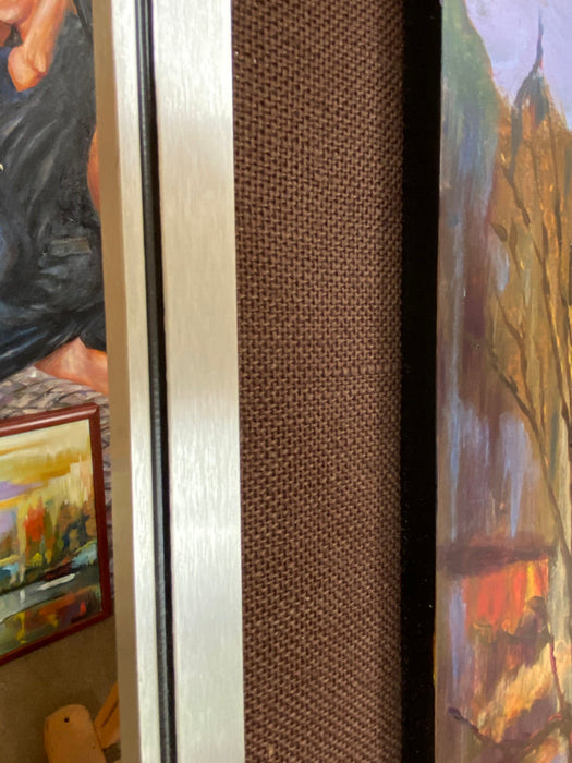 Roya Mansourkhani, Sundown Above A City, Acrylic, 23” x 50”-EZ Jewelry and Decor