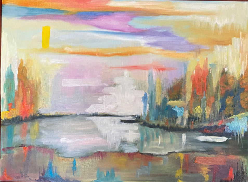 Roya Mansourkhani, When You See All Colors, Oil, 25.5” x 19.5”-EZ Jewelry and Decor