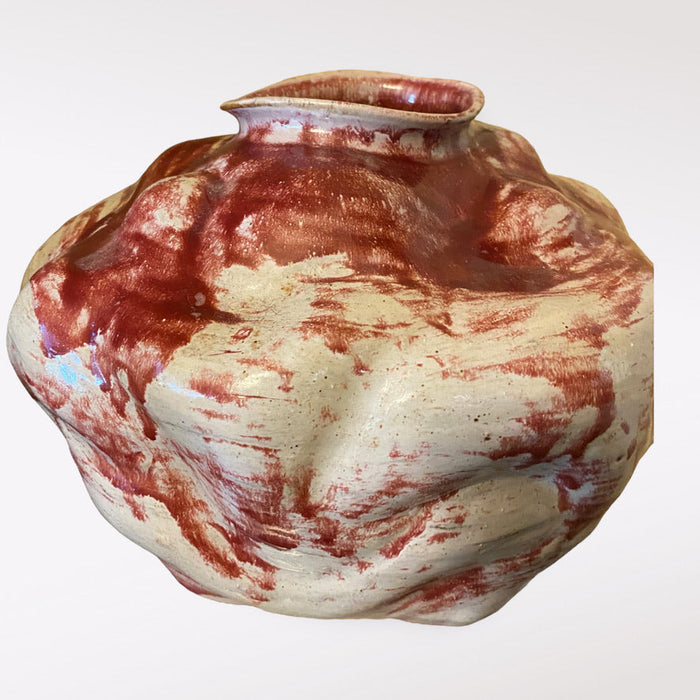 Large HandCrafted Ceramic Vase, Modern Ceramic Vase, 10” T x 12”-EZ Jewelry and Decor