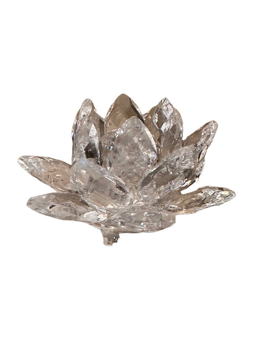 Vintage Swarovski Waterlily White Crystal Candle Holder (Small)2” x 3”-EZ Jewelry and Decor