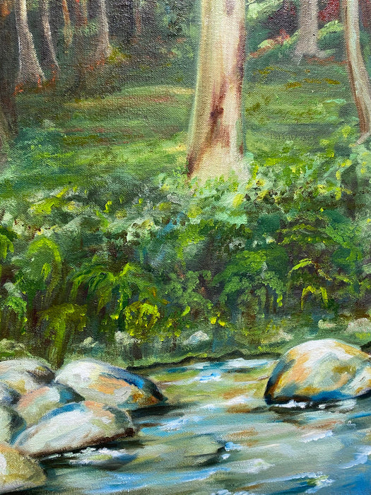 Roya Mansourkhani, Daniel  Forest, Oil, 34” x 26”, framed-EZ Jewelry and Decor