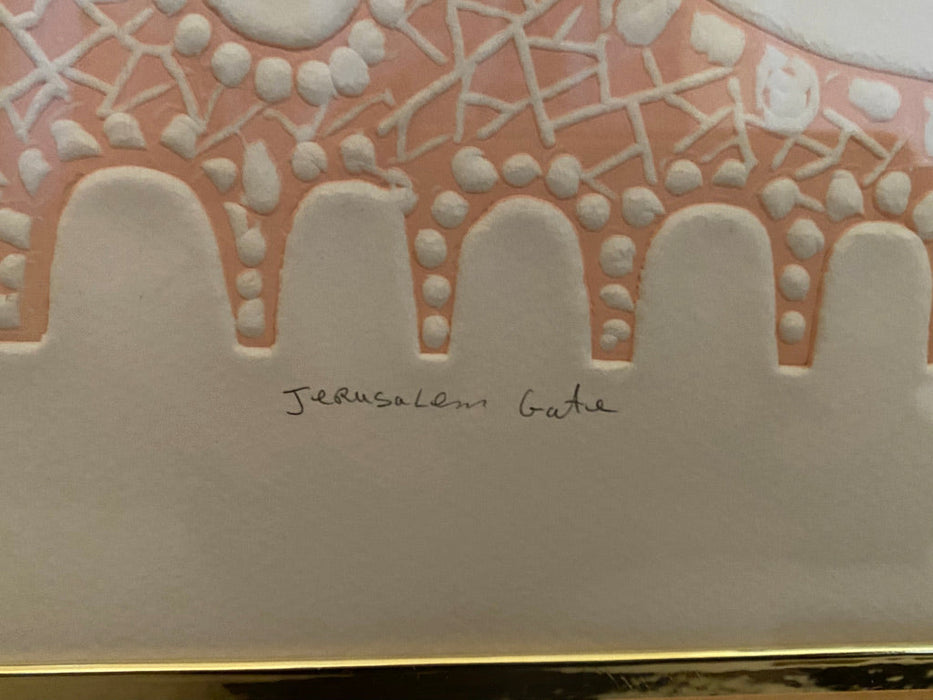 Amram Ebgi, Jerusalem Gate Limited Edition. 9/150. Hand Colored Etching with Intaglio Relief , Signed & Numbered-EZ Jewelry and Decor