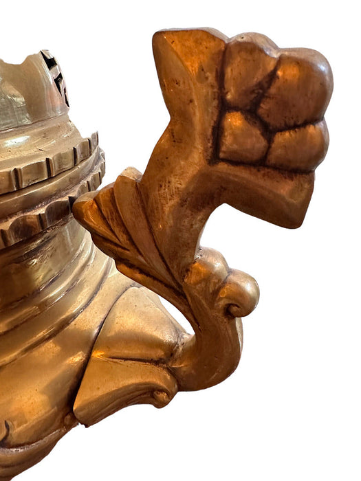 Antique Early 20th Century Large Solid Brass Foo Dog Incense Burner Stands 18 in Tall , Chinese Antique Burner.-EZ Jewelry and Decor