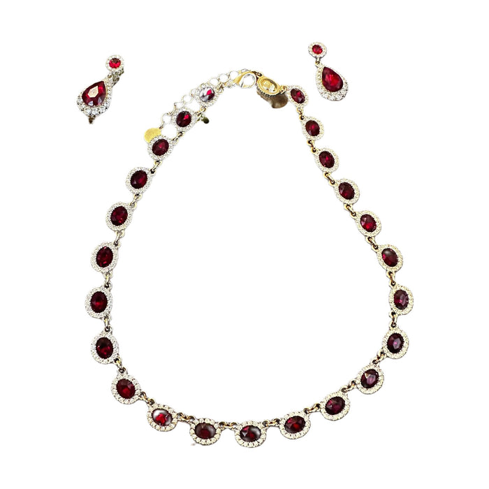 Majestic collar Red and Gold necklace and Earring Set by Charter Club, Gift Boxed Jewelry-EZ Jewelry and Decor