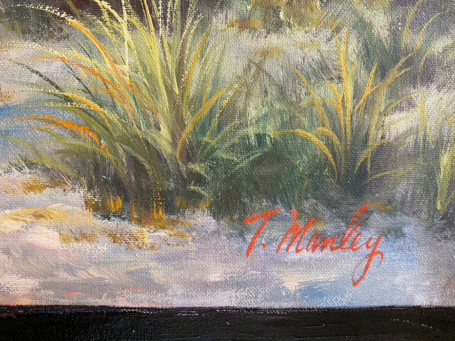 T. Manley, Untitled, Framed Original Landscape Oil Painting. 24.5” x 30”-EZ Jewelry and Decor