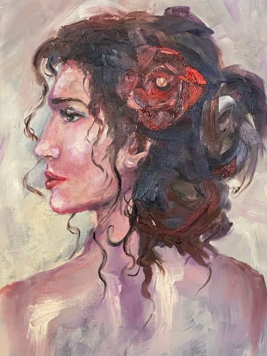 R.Mansourkhani, Rosa, Framed Original Oil Painting, 24” x 20”-EZ Jewelry and Decor