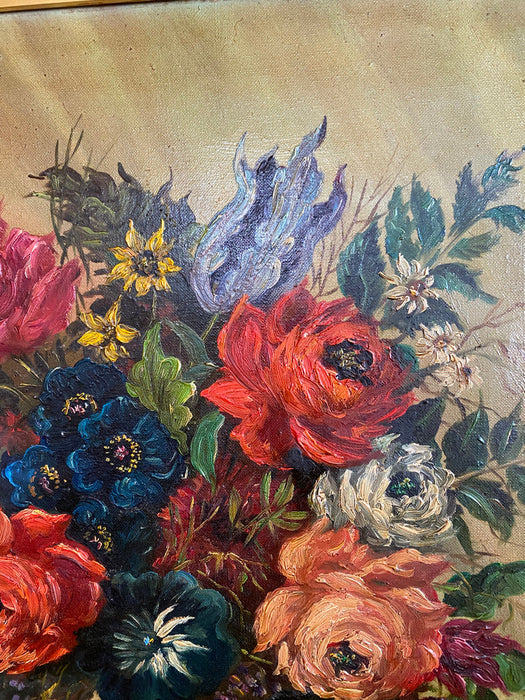 Ferreiro , Roses in a Vase. Original Framed Oil Painting, 23.5” x 27.5”-EZ Jewelry and Decor