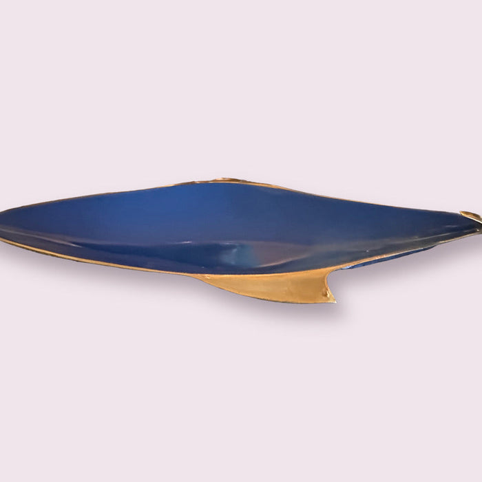 Large Fish Trays, Enameled Tray in Blue, Black, Green. Serving Tray/ Shelf Décor, Dresser Tray, Enameled Painted.16" L, 7" W.-EZ Jewelry and Decor