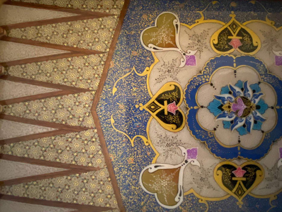 Gorgeous Persian Handcrafted Backgammon And Chess Micro Mosaic, Khatamkari.-EZ Jewelry and Decor