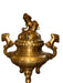 Antique Early 20th Century Large Solid Brass Foo Dog Incense Burner Stands 18 in Tall , Chinese Antique Burner.-EZ Jewelry and Decor
