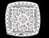 Lavish Diamond Cushion Cluster 18" Pendant Necklace (1/10 ct. t.w.) in Sterling Silver, Gift Boxed-EZ Jewelry and Decor