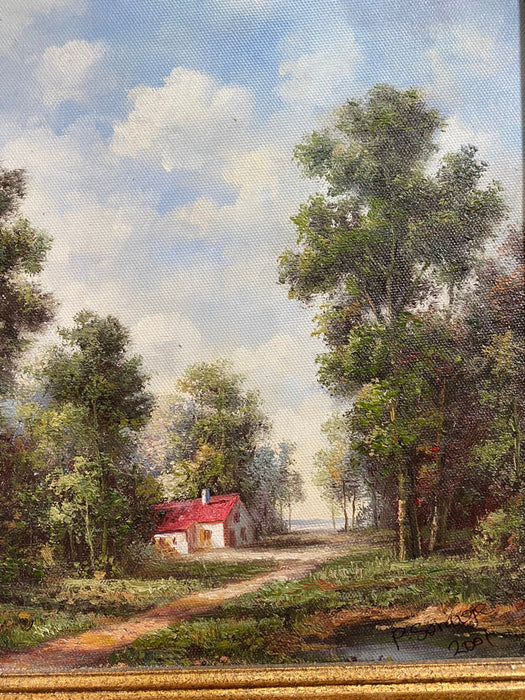 P. Sonige, A Summer Day, Original  Oil, 20” x 18”-EZ Jewelry and Decor