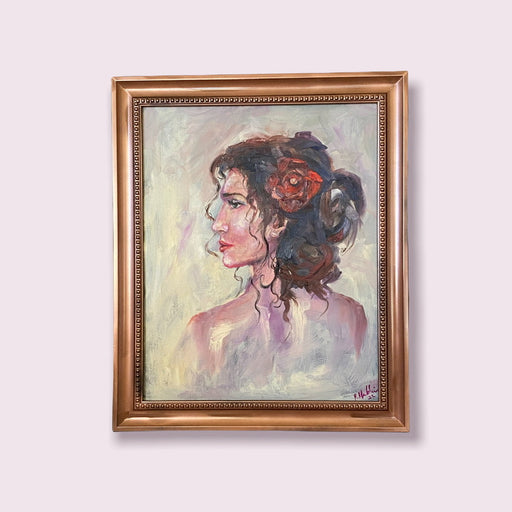 R.Mansourkhani, Rosa, Framed Original Oil Painting, 24” x 20”-EZ Jewelry and Decor