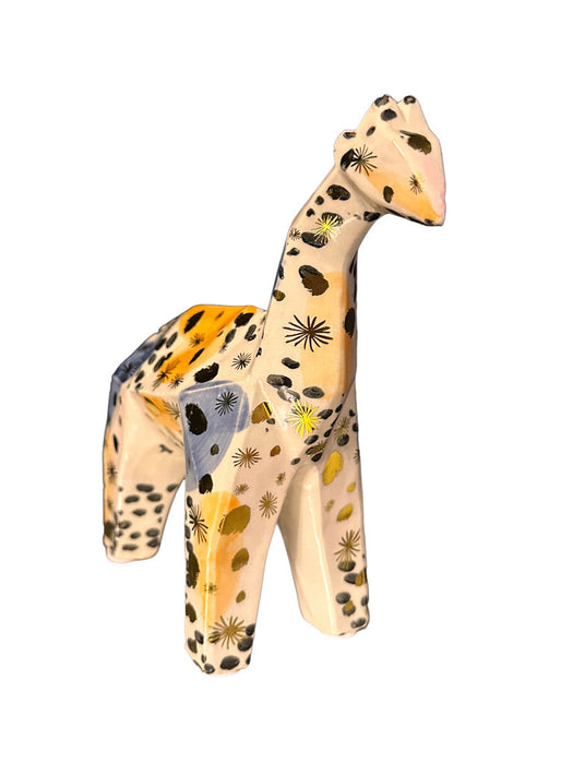 Vintage Pier One Porcelain Giraffe Figurine Abstract Cubist Geometric Porcelain Giraffe Figurine,. 8" T, 3" W, 7" D.-EZ Jewelry and Decor