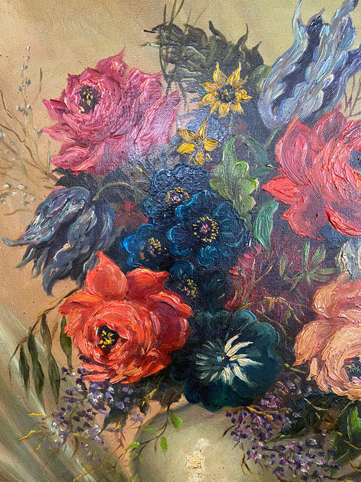 Ferreiro , Roses in a Vase. Original Framed Oil Painting, 23.5” x 27.5”-EZ Jewelry and Decor