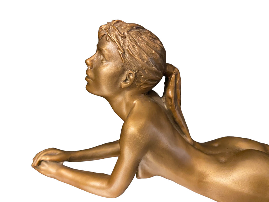 David Parvin Female Nude Bronze Sculpture, "Amanda" Hand Made 9.5” x 3.5”. 217 / 500-EZ Jewelry and Decor