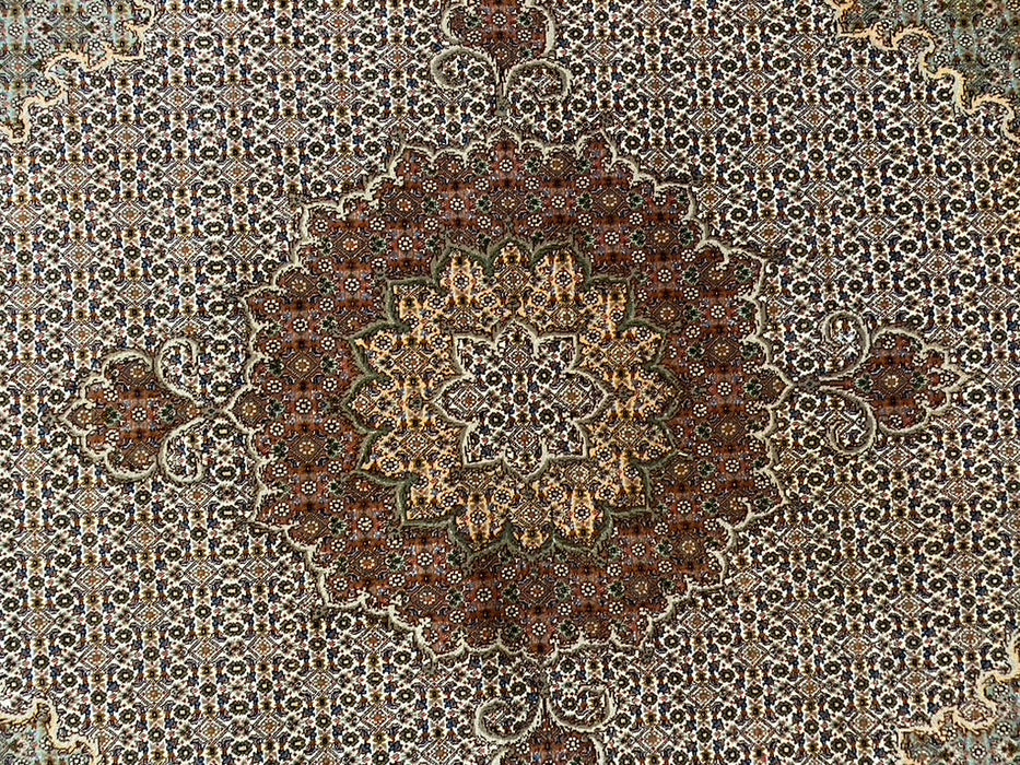 Persian Tabriz Mahi Rug, Hand Knotted Rug, Silk & Wool, 6'6"x6'6"-EZ Jewelry and Decor