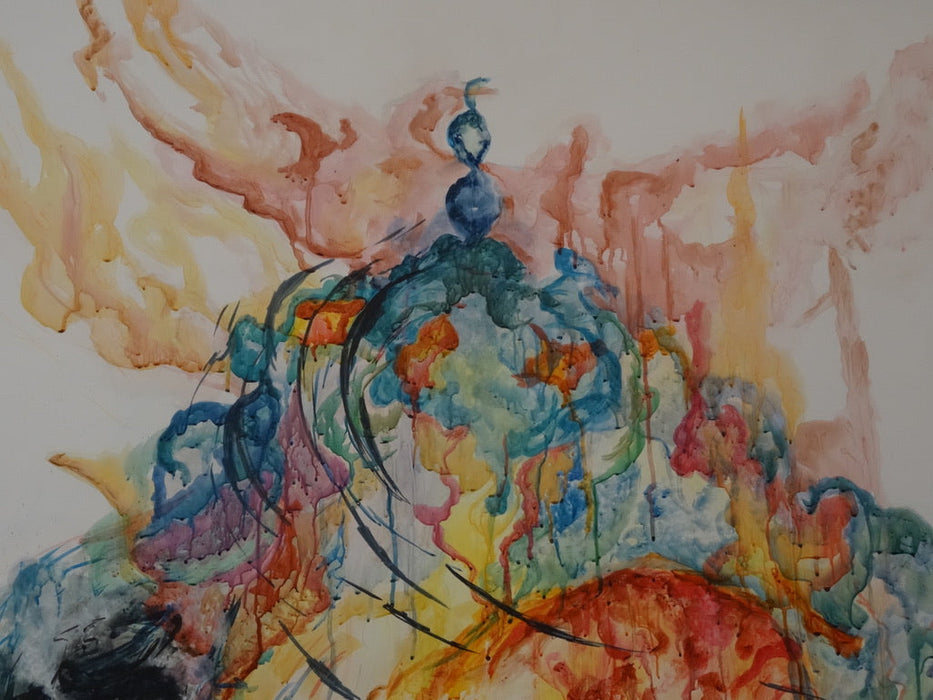 Roya Mansourkhani, Forbidden Dream, Water-mix Media on Paper,2013-EZ Jewelry and Decor