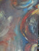 Blue Dome, Original Oil Painting.  Masque Abstract Painting, By R.Mansourkhani, 68" H x 49.5" W-EZ Jewelry and Decor